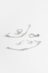 Set de 3 caravanas strass plateado