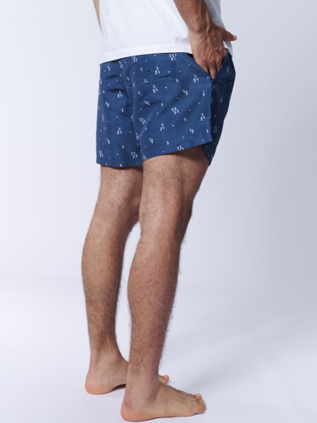 Short de baño Estampa Etnico Azul
