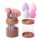 Set Maquillaje 7 Brochas y Pinceles con Estuche + Esponjas Rosa