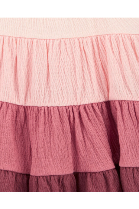 Vestido de jersey arrugado, escalonado, con tirantes Sin color