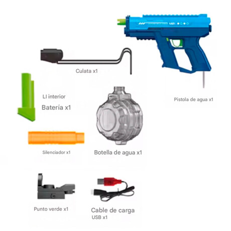 Pistola De Agua Uzi C/mira Eléctrica Automática Pis005038