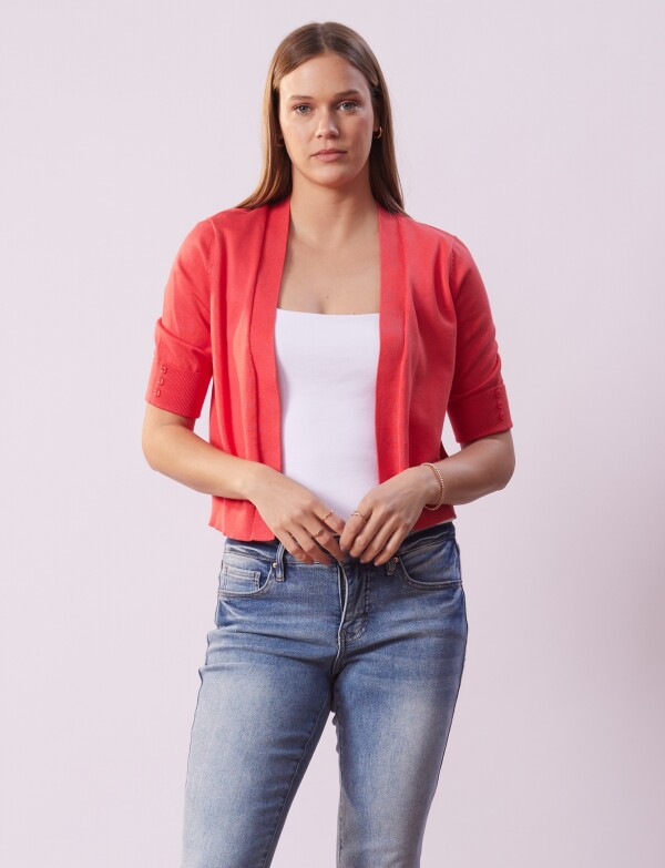 Cardigan Puño Botones CORAL