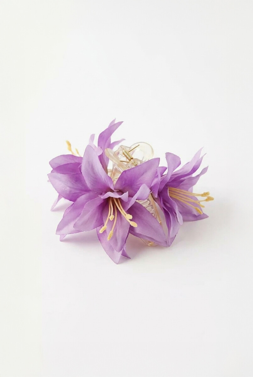 Broche flor dahlia tela - lila 
