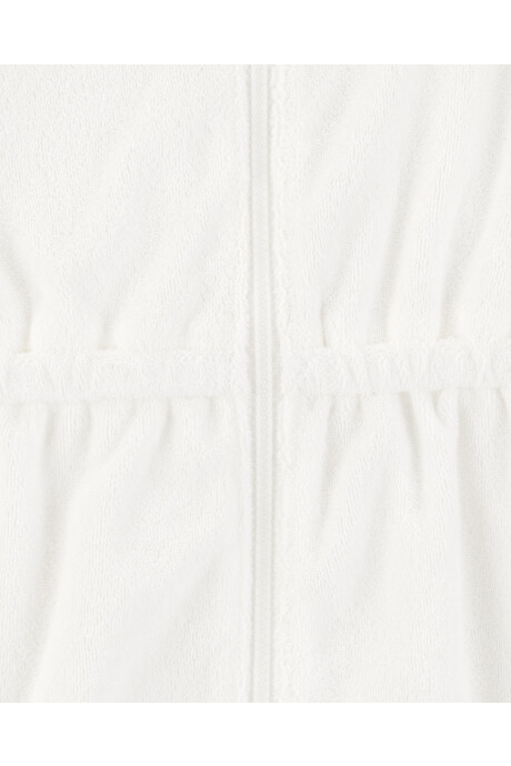 Bata de algodón terry, con capucha, blanca. Talles 2-5T Bata de algodón terry, con capucha, blanca. Talles 2-5T