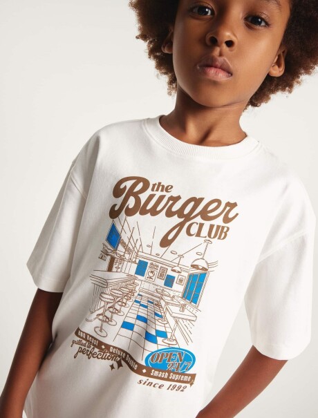 CAMISETA INFANTIL MANGA CORTA CON ESTAMPAS BEIGE