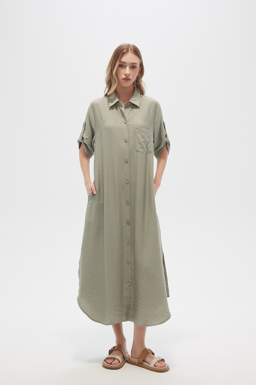 Vestido Voce Verde Azulado