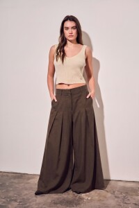 Pantalon Con Lino Safari