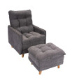 Combo Rustico Poltrona Reclinable + Puff Montreal Gris