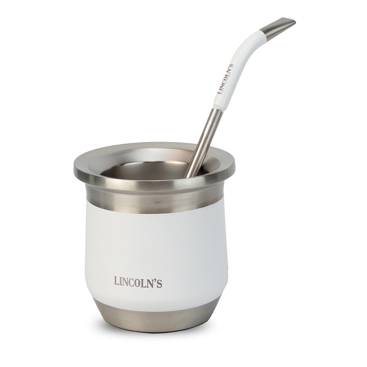 Kit Mate y Bombilla Lincoln's Amaranto Blanco 