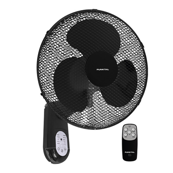 VENTILADOR DE PARED PUNKTAL PK-422 -c/Control- 40 cm Negro Sin color