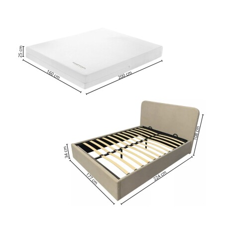 Sommier Baul Queen HAMPTONS Memory Foam Con Respaldo Sommier Baul Queen HAMPTONS Memory Foam Con Respaldo