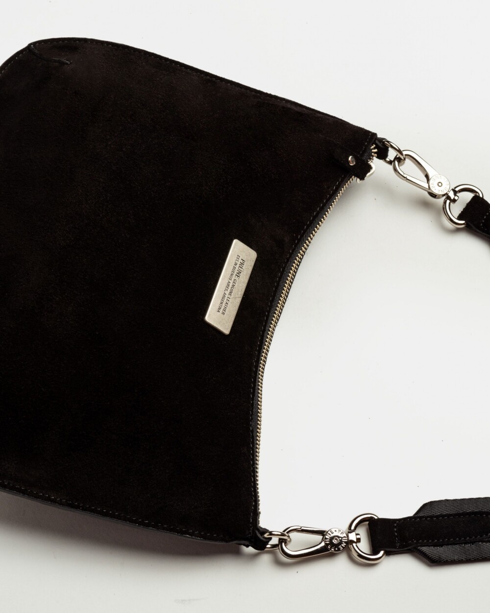 Bandolera Mia en cuero gamuza Negro