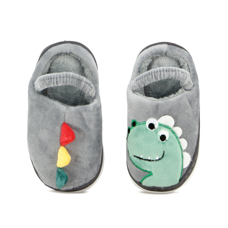Macri Pantufla Niño/a Dinosaurio Gris