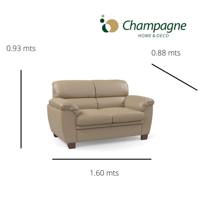 SOFA 2 CUERPOS MODELO ALIAS - 100 % EN CUERO - COLOR PERLA MATE SOFA 2 CUERPOS MODELO ALIAS - 100 % EN CUERO - COLOR PERLA MATE