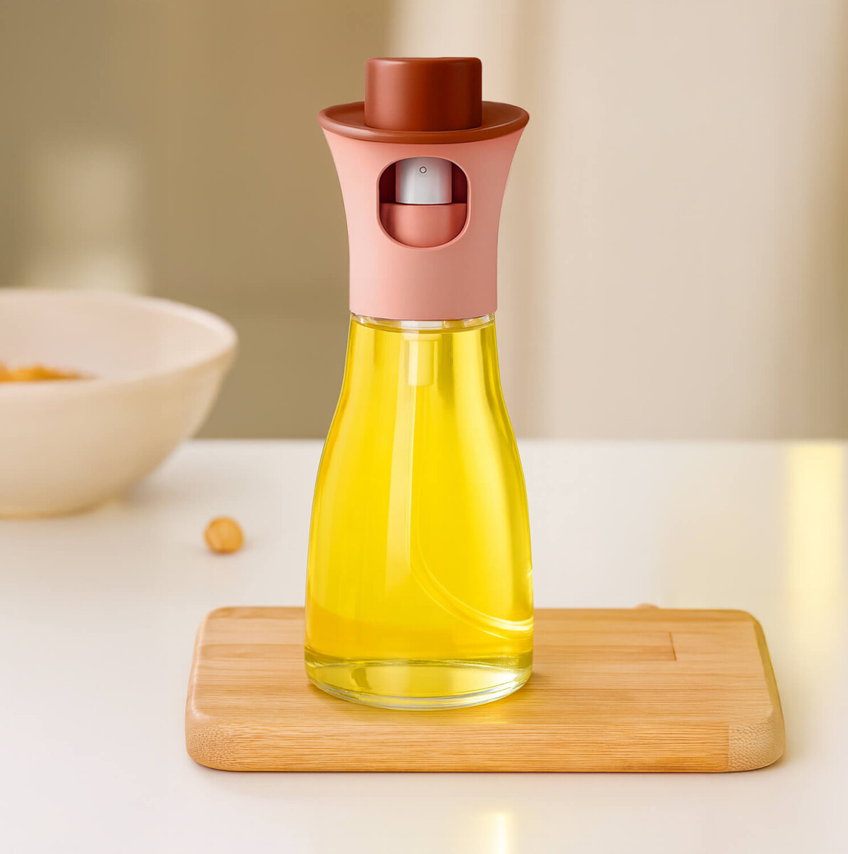 Aceitero Spray IMBACK hmj057 | Rociador de Vidrio 200ml con Tapa Plástica, Preciso y Saludable Rosa 