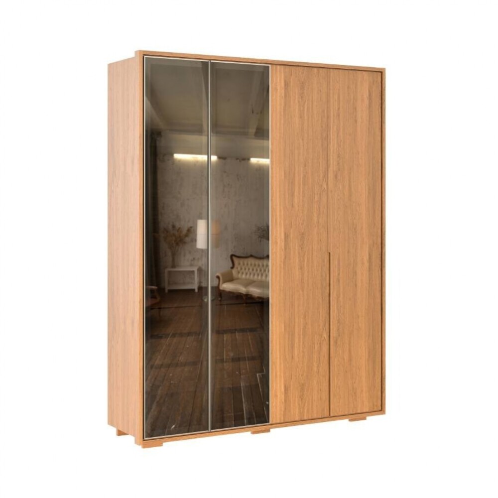 Ropero con Espejo 2 Puertas - Moderna Marrón
