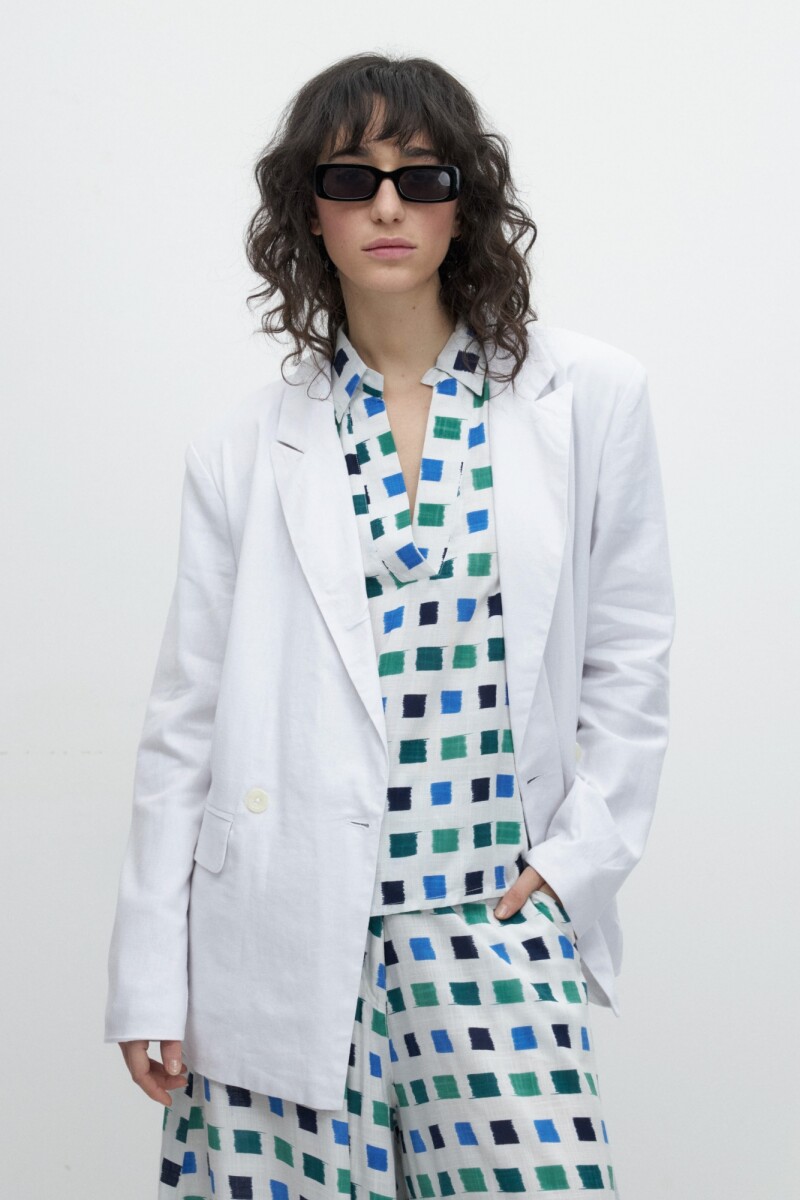 Blusa oversized con estampa geométrica azul regata