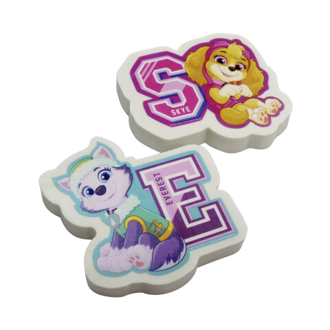 Pack x 2 Goma de Borrar Paw Patrol 4 cm TURQUESA/FUCSIA