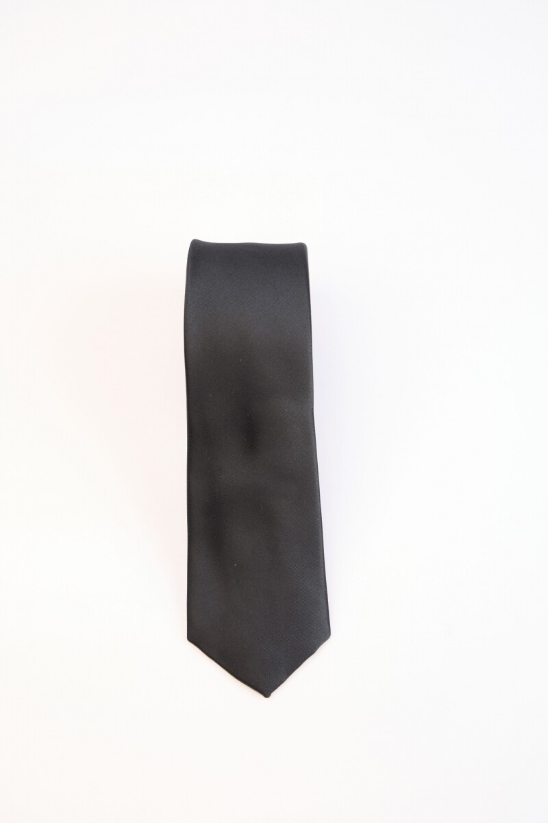Corbata Microfibra - Negro Satinado 