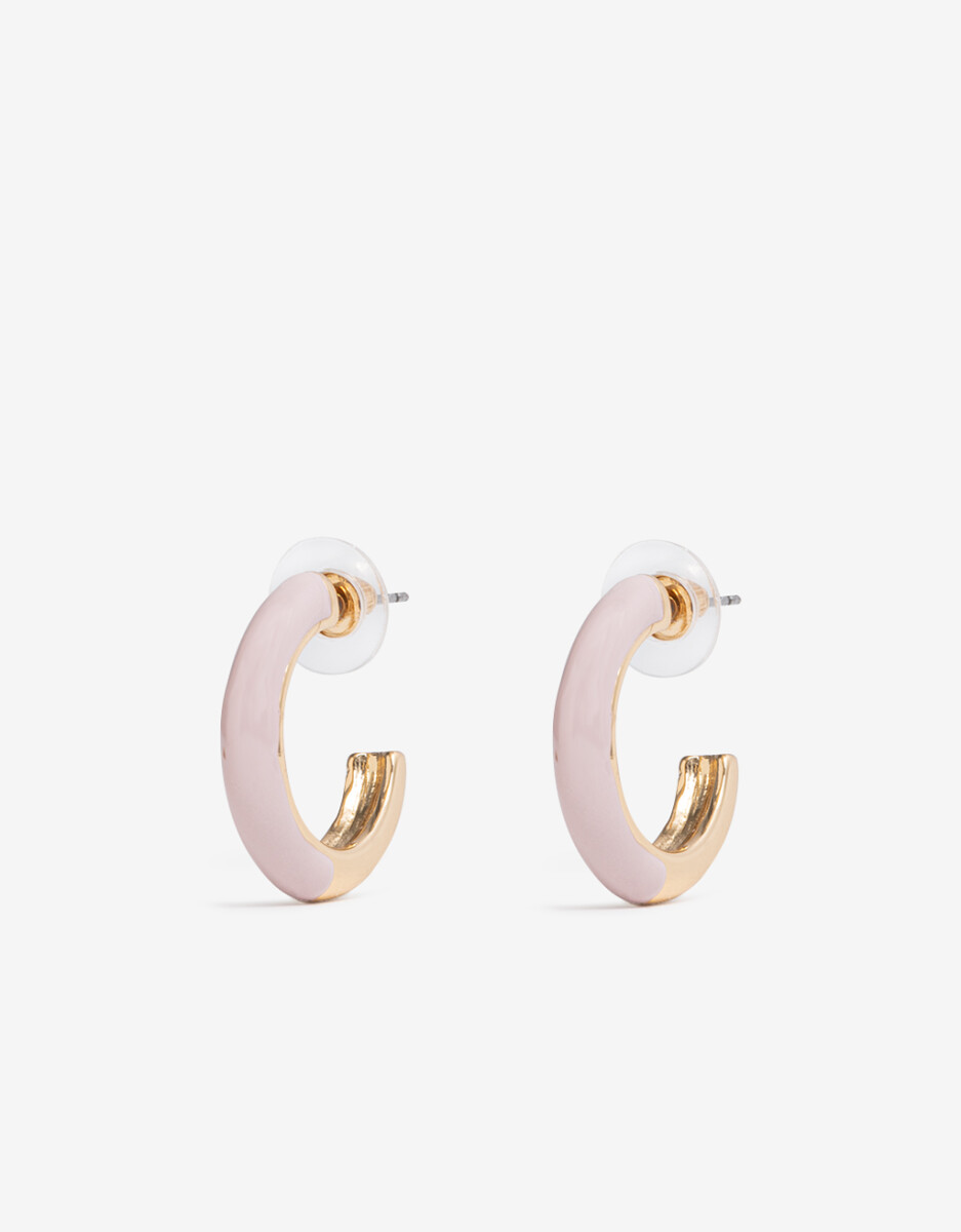 Argollas De Metal Esmaltadas Bañado En Oro 