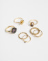Sets Anillos Flores atrapadas Sets De Anillos - Dorado