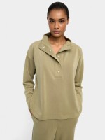 Sudadera Con Botones Tacto Suave caqui