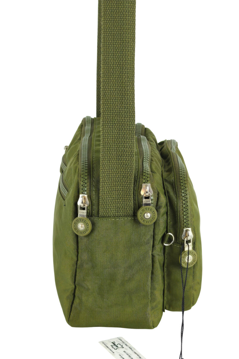 Morral con bolsillos verde