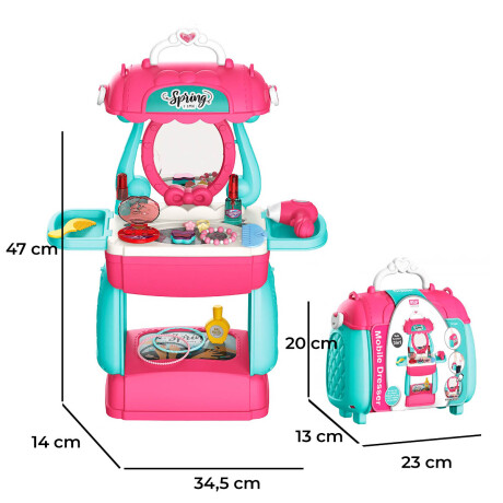Set Tocador Infantil En Valija Juego Belleza + 26 Accesorios Jug007007