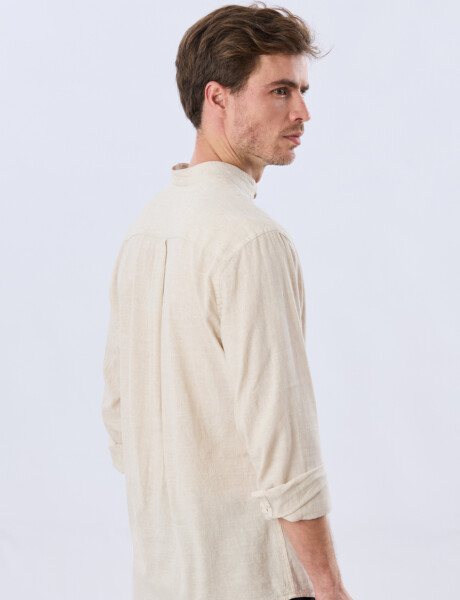 CAMISA LISA DE LINO CUELLO MAO Arena