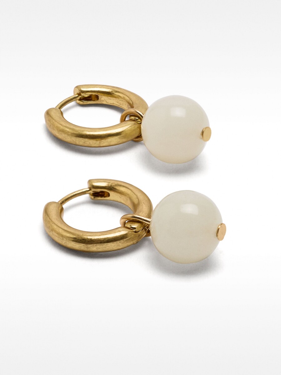 Aros Con Piedras blanco
