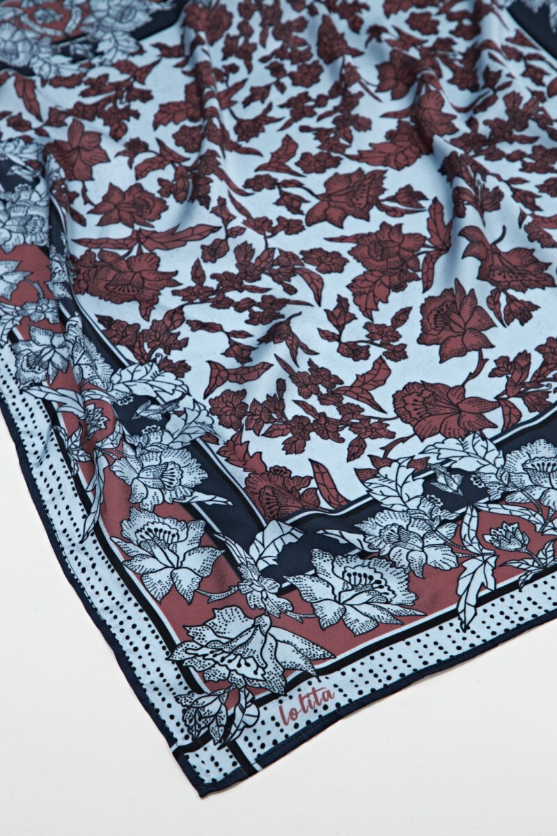 Pañuelo estampado floral bordo