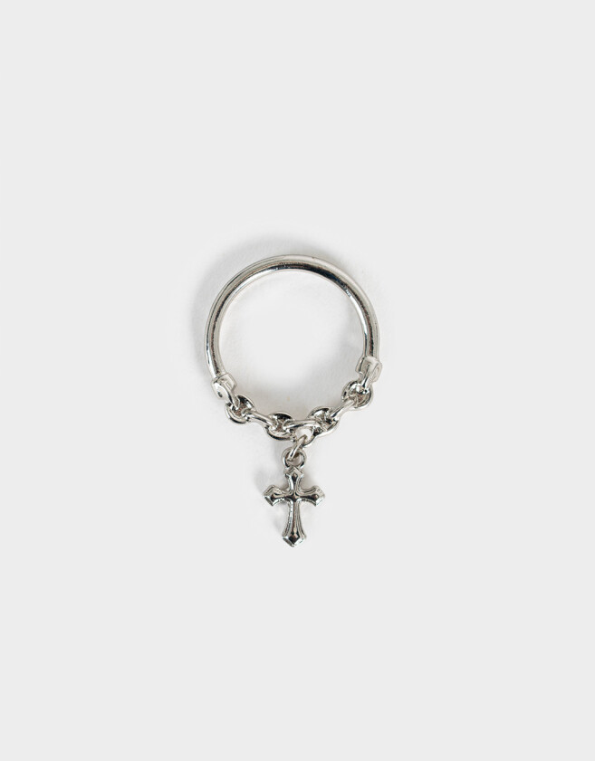 Anillos Medianos y Grandes Religioso Anillo Cruz - Plateado