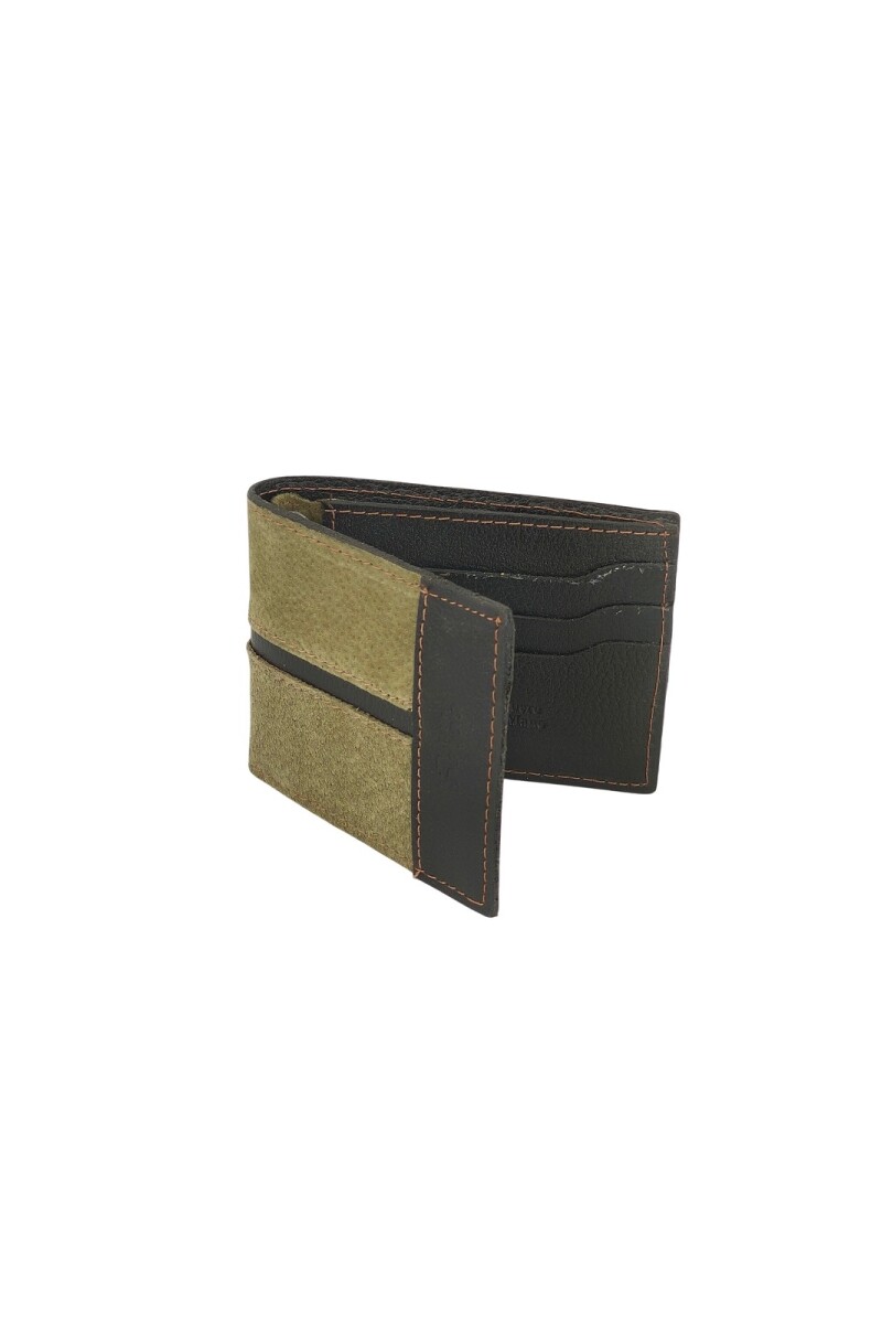 Billetera de cuero al corte Verde