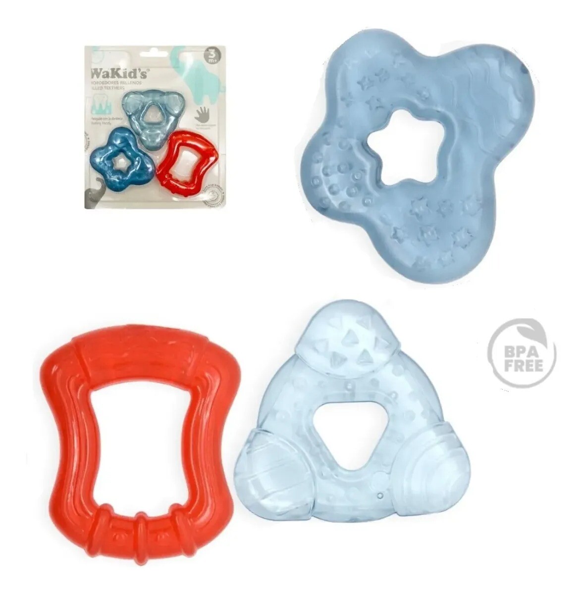 Set x3 mordillos gel WAKIDS - celeste 
