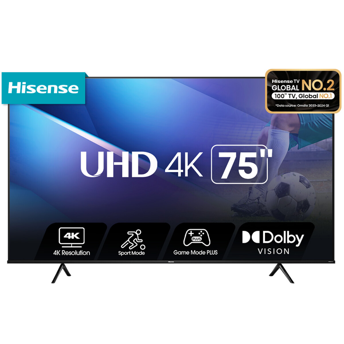 TELEVISOR HISENSE 75" UHD 4K, FLAT SMART,3840×2160 