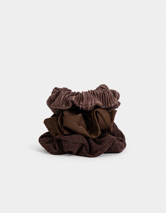 Skunzies Set por 3 Set De Scrunchies - Marron Chocolate