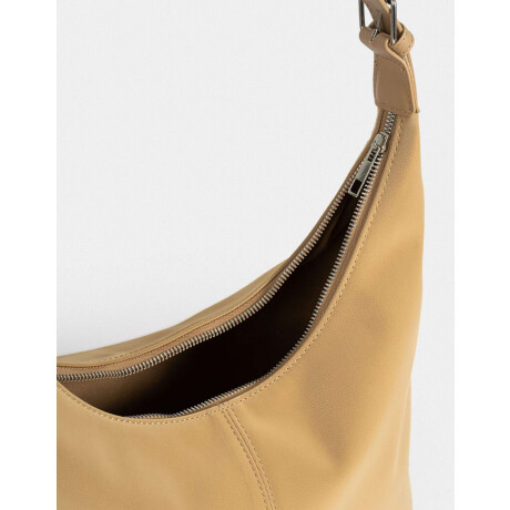 Cartera Saca Con Charm Marron Beige