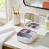 Mini Joyero Organizador Alhajero 9 X 9cm C/ Espejo Asa Blanco