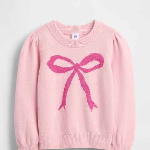 COTTON CREW SWEATER PURE PINK