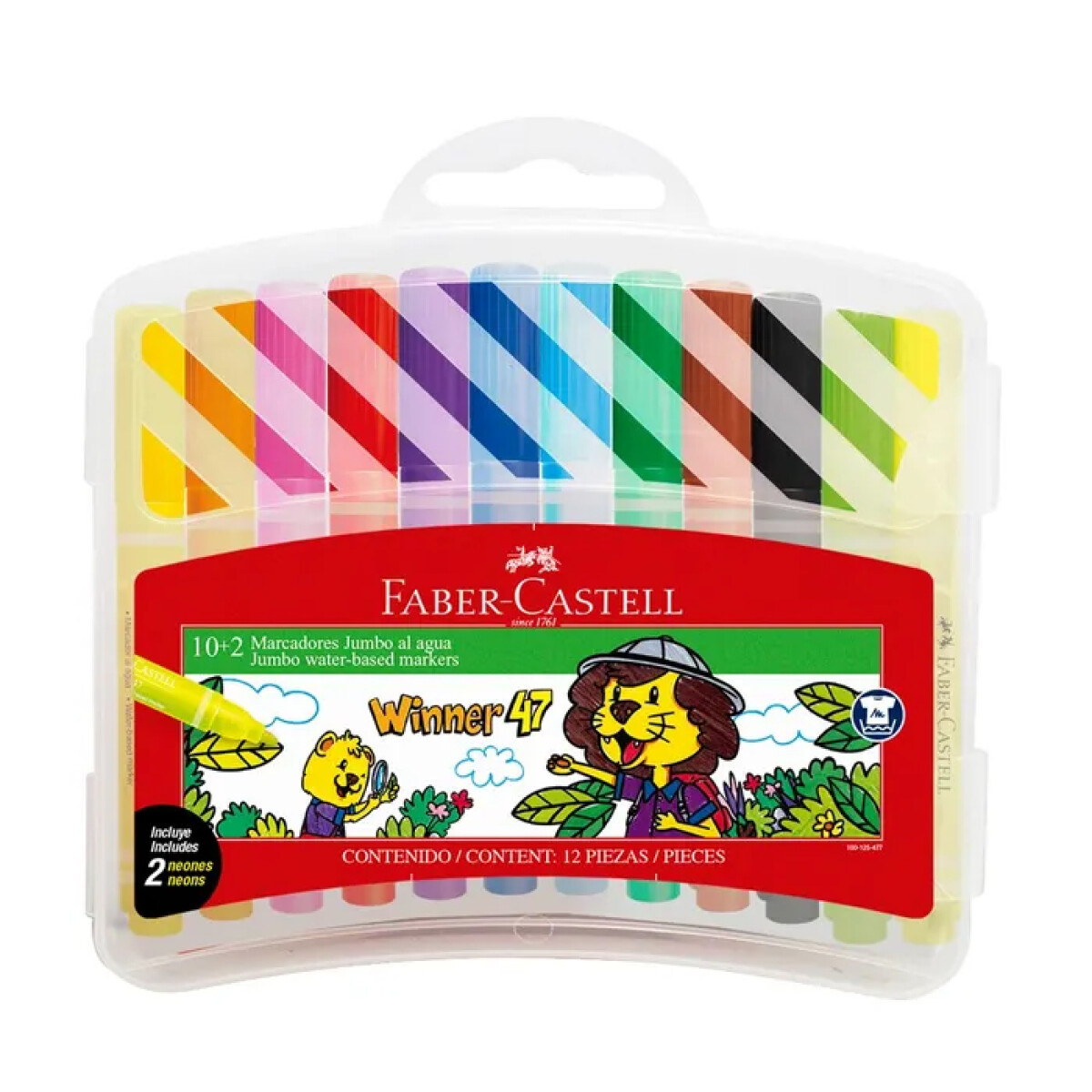 Marcador Grueso Faber Castell Winner 10 + 2 Neon 