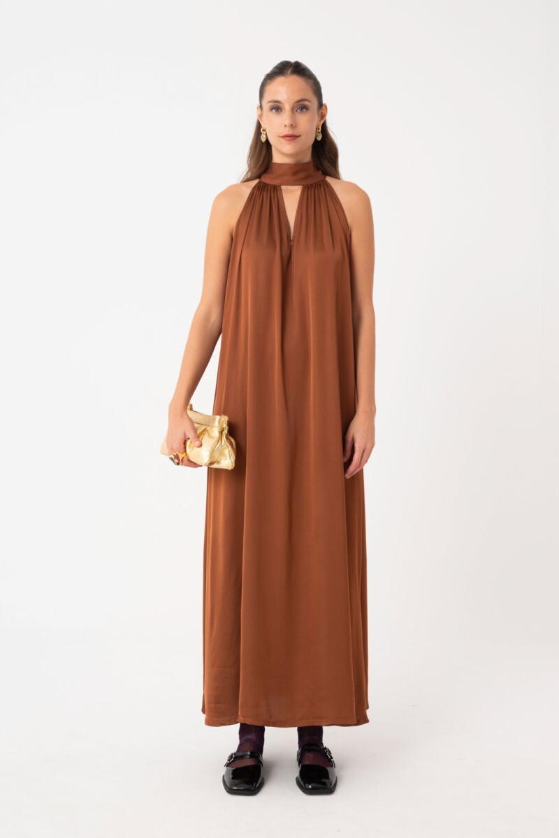 VESTIDO HALTER Ladrillo