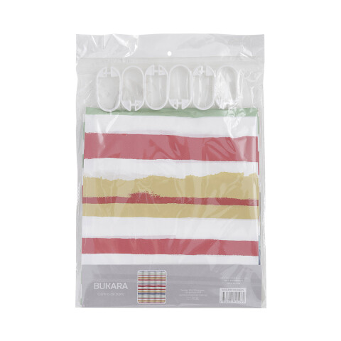 Cortina Baño Bukara con Argollas 180 x 180 cm 8004 RAYA CORAL