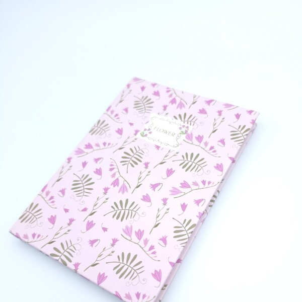 Cuaderno floreado A6 rosa