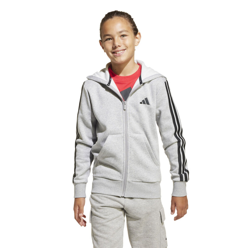 Campera Infantil Adidas Essentials JRS Gris - Negro
