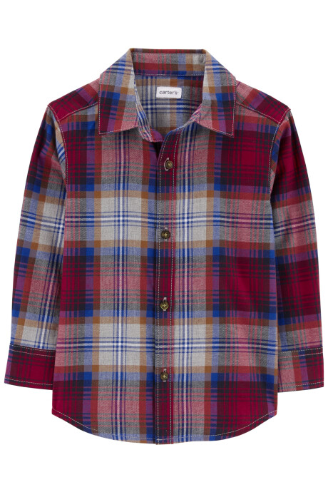 Camisa de sarga diseño a cuadros Sin color