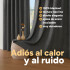 Cortina 80% Blackout 2 Paños 140x220 Textura Lino Doble Faz Variante Color Gris Oscuro