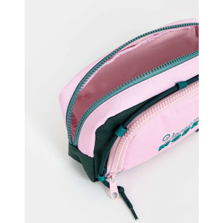 Cartuchera De Canvas Estampada Con Divisiones Verde Oscuro