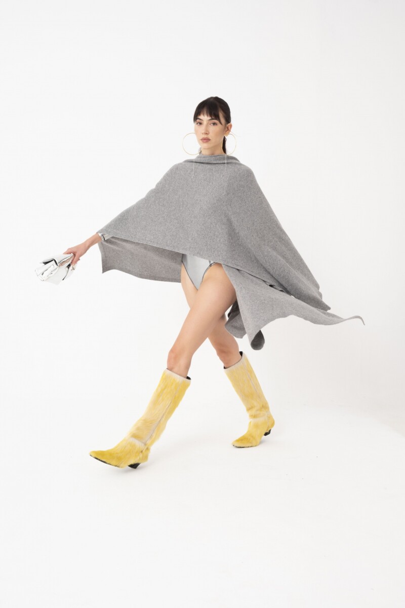 PONCHO TEJIDO Gris