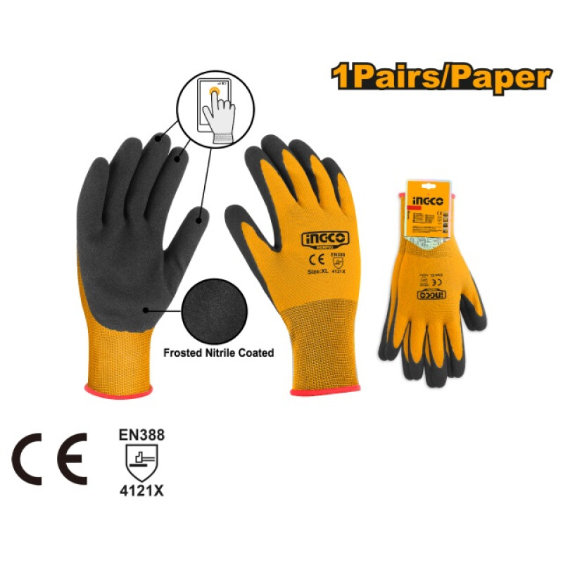 GUANTES DE NITRILO CON REVESTIMIENTO ENDURECIDO HGNF03 INGCO GUANTES DE NITRILO CON REVESTIMIENTO ENDURECIDO HGNF03 INGCO