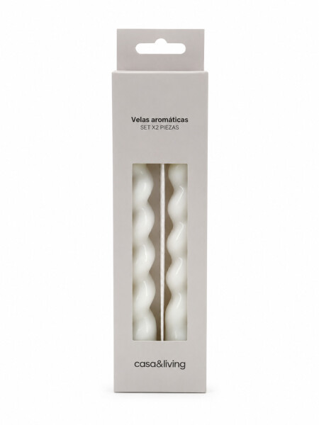 VELA CILINDRICA TORNEADA SET X 2 NATURAL